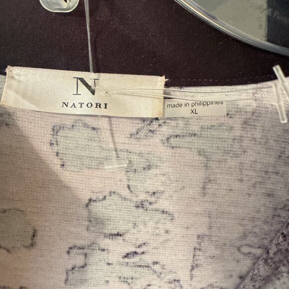 Natori Housecoat Purple Animal Print Asian-Inspired Robe XL Lounge Dress - Picture 4 of 5